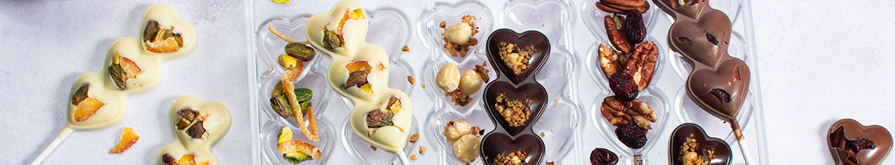 Chocolade hartjes lolly's