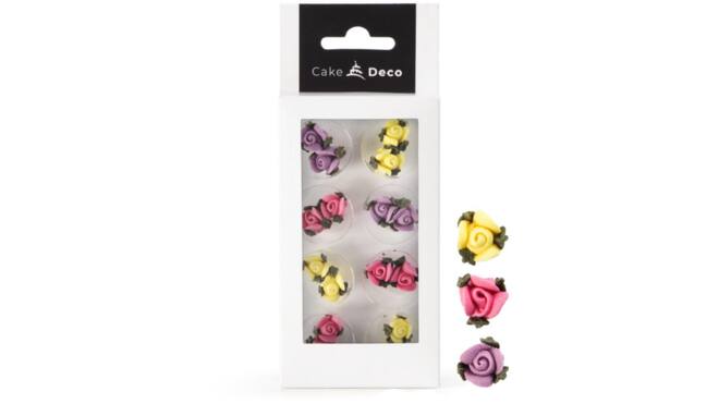 Decoratie rozen met blad 8 st