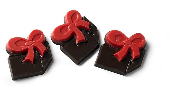 Choco cadeau decoratie puur 27x25mm