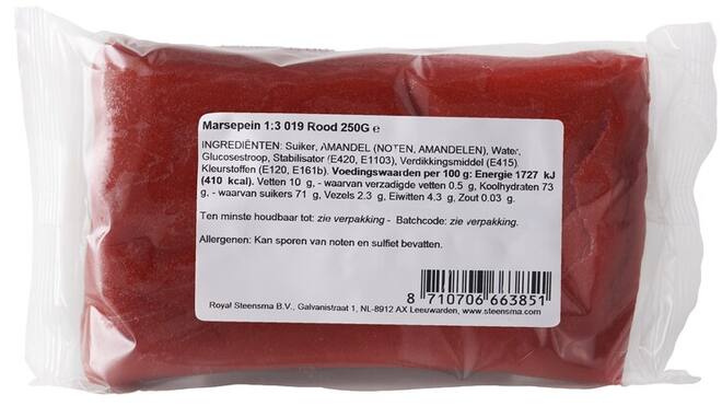 Marsepein 1:3 001 rood 250g