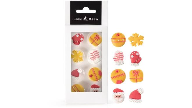 Deco kerst 2D 8st.140gr. geel
