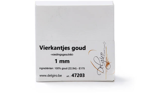 Goud vierkantjes 1 mm