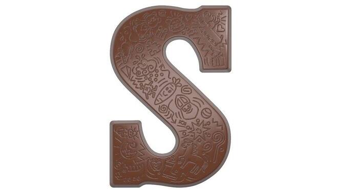 Chocoladevorm letter S droed 12120