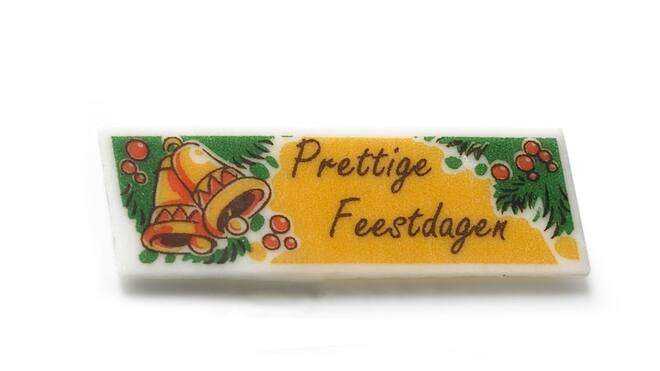 Prettige feestdagen marsepein 20x60mm
