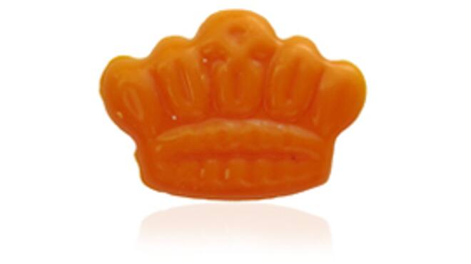 Chocoladekroon oranje 25x20mm