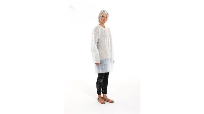 Bezoekersjas wit non woven XXL