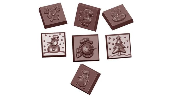 Chocoladevorm kerst 7-delig 1660