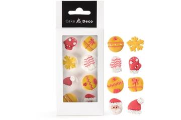 Deco kerst 2D 8st.140gr. geel