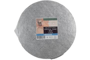 Cake drum Ø27,5 1,2 zilver rond b&c