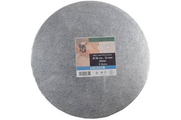 Cake drum Ø30 1,2 zilver rond b&c