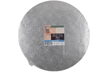 Cake drum Ø35 1,2 zilver rond b&c