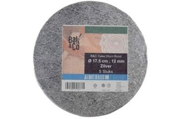 Cake drum Ø17,5 1,2 zilver rond b&c