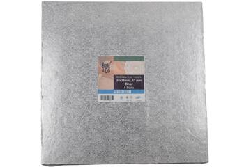Cake drum 35x35 1,2 zilver vierkant b&c
