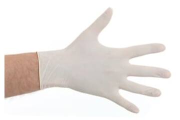 Handschoen latex wit L 100st
